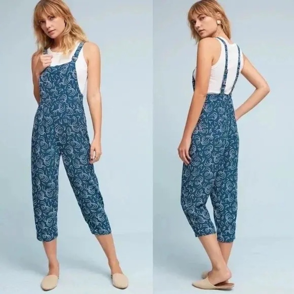 Anthropologie Maeve Tidal Overall Jumpsuit